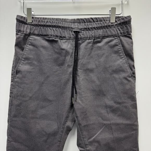 Bevy Flog Drawstring Gray Windowpane Pants Sz 30 - Picture 3 of 11